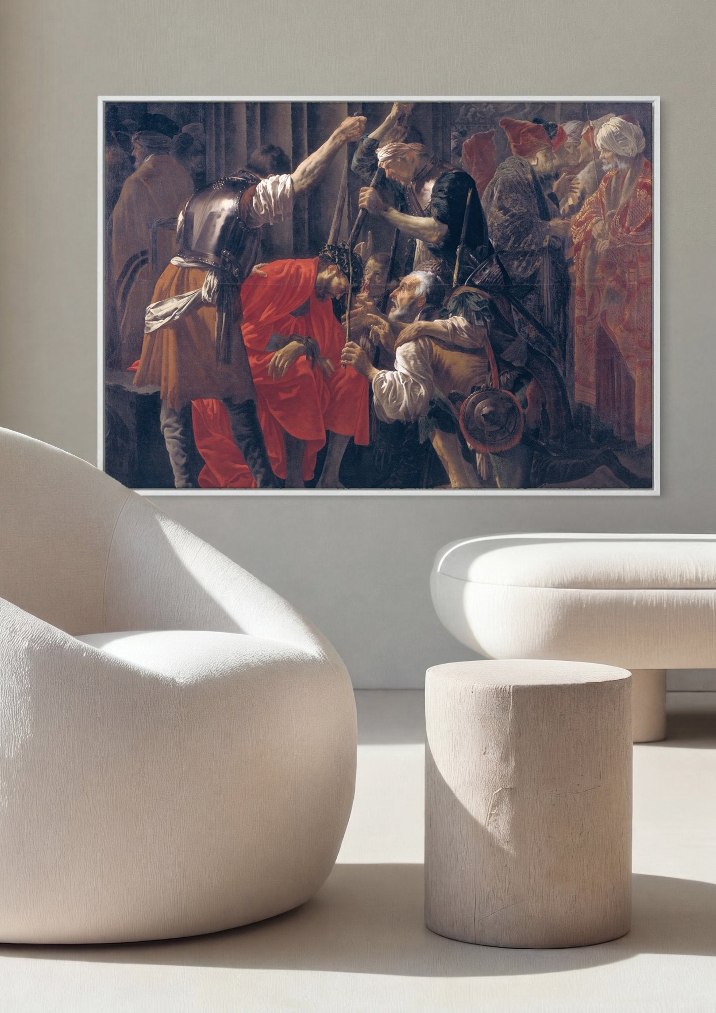 Quadro Decorativo A Coroação de Espinhos - Hendrick ter Brugghen em ambiente decorado