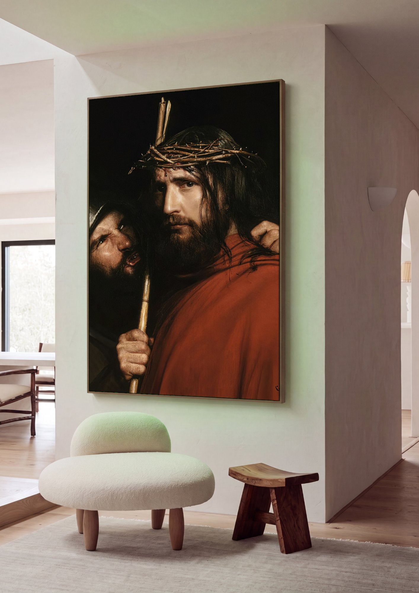 Quadro Decorativo A Coroação de Espinhos - Carl Bloch em ambiente decorado