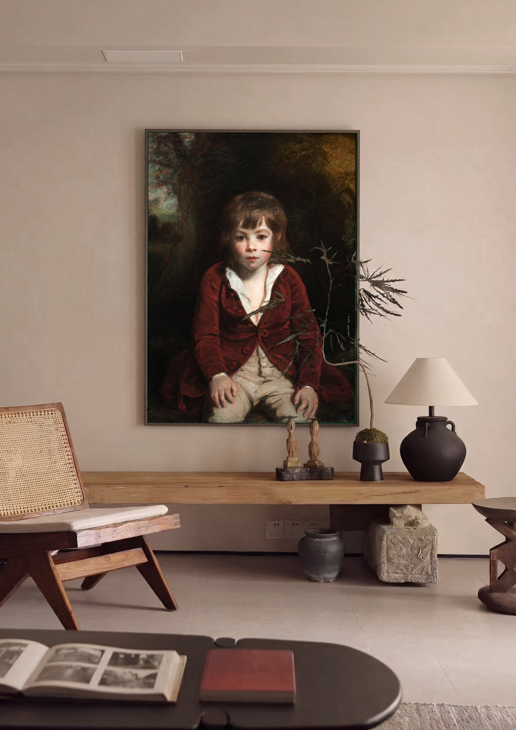 Quadro Decorativo 'Master Hare' - Sir Joshua Reynolds em ambiente decorado