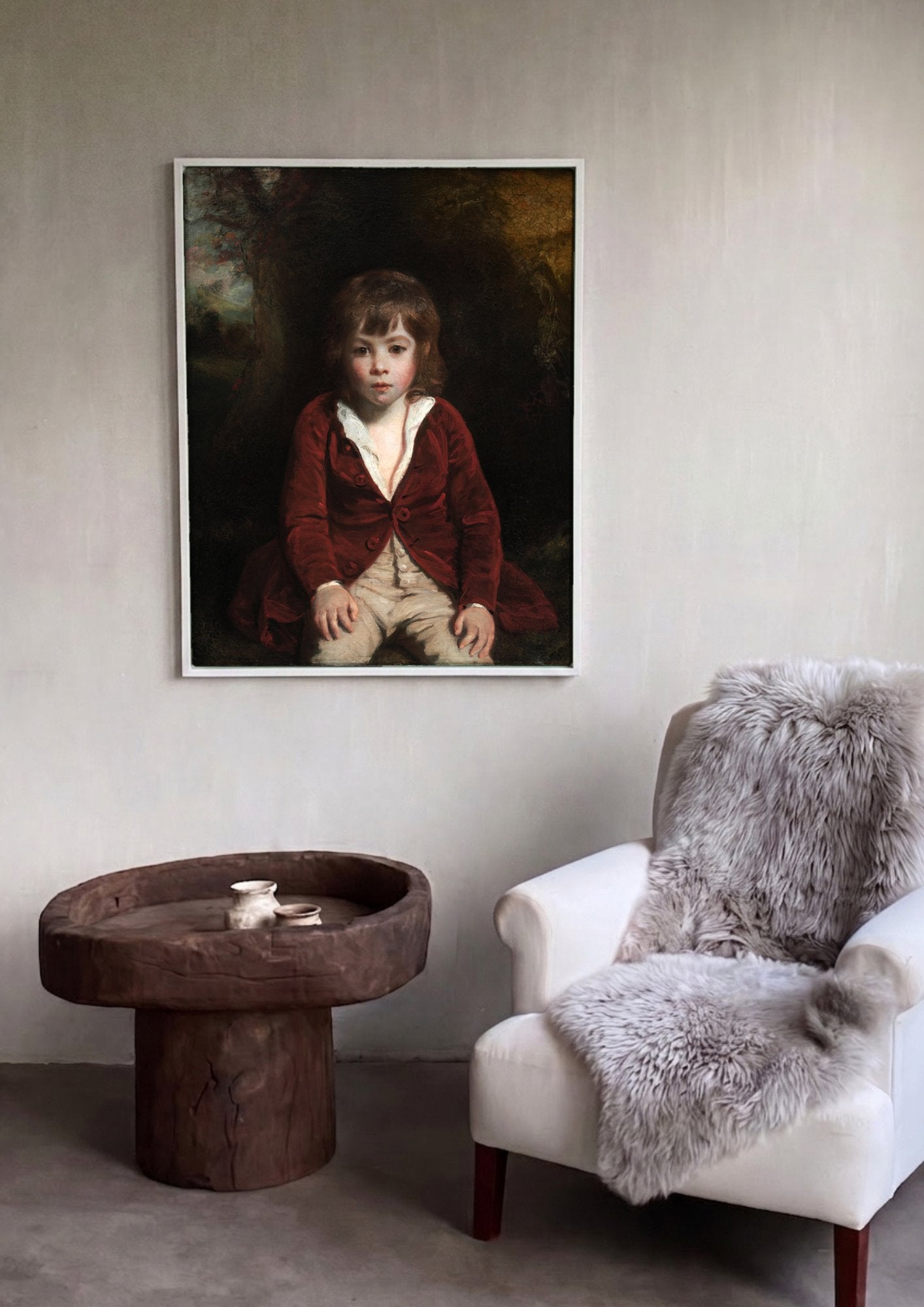 Quadro Decorativo 'Master Hare' - Sir Joshua Reynolds em ambiente decorado