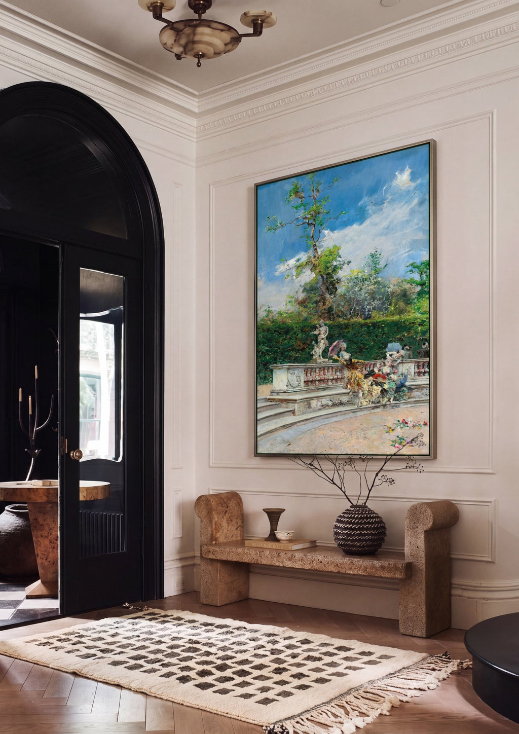 Quadro Decorativo A Queda do Guarda-Chuva - Giovanni Boldini em ambiente decorado