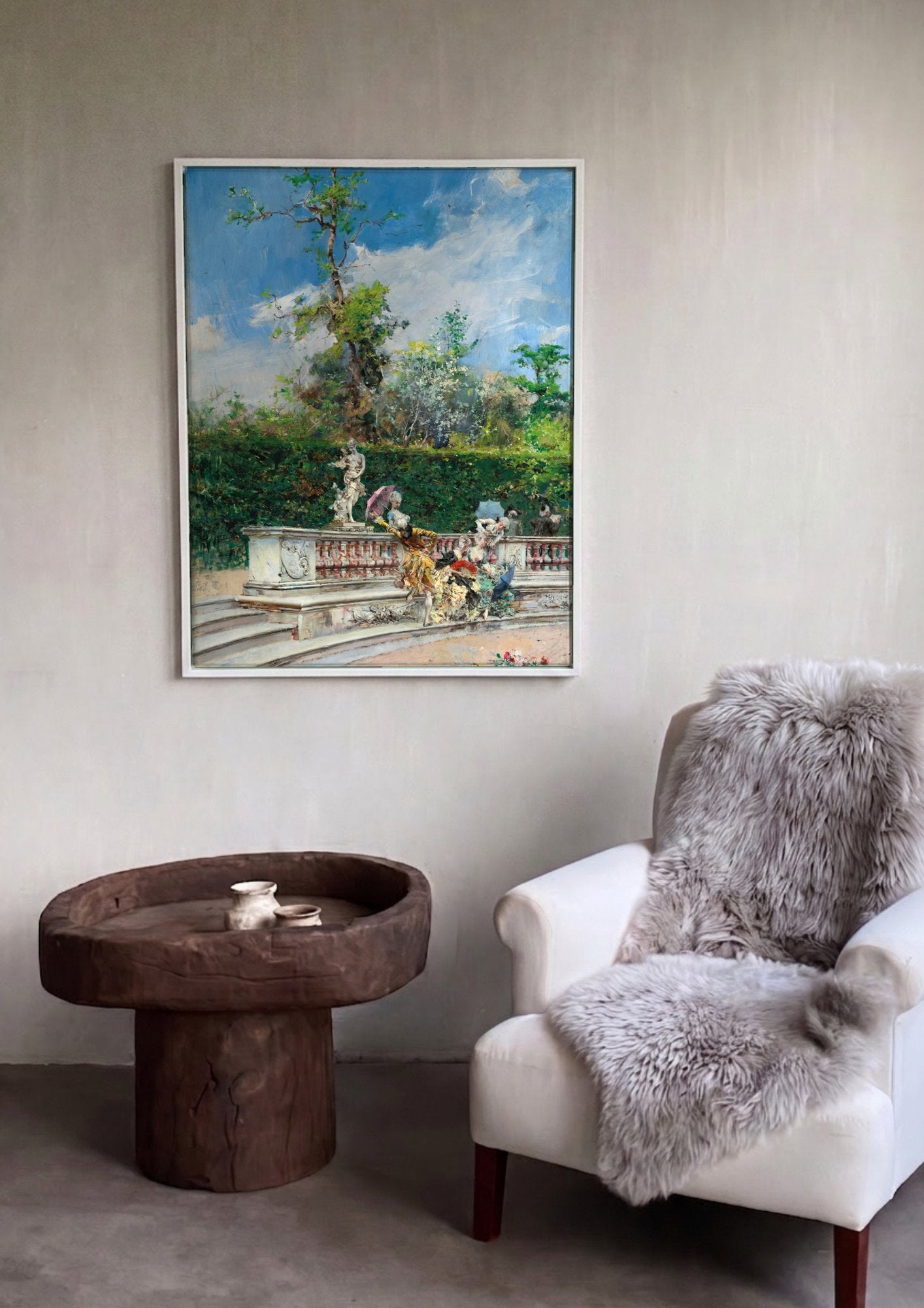 Quadro Decorativo A Queda do Guarda-Chuva - Giovanni Boldini em ambiente decorado