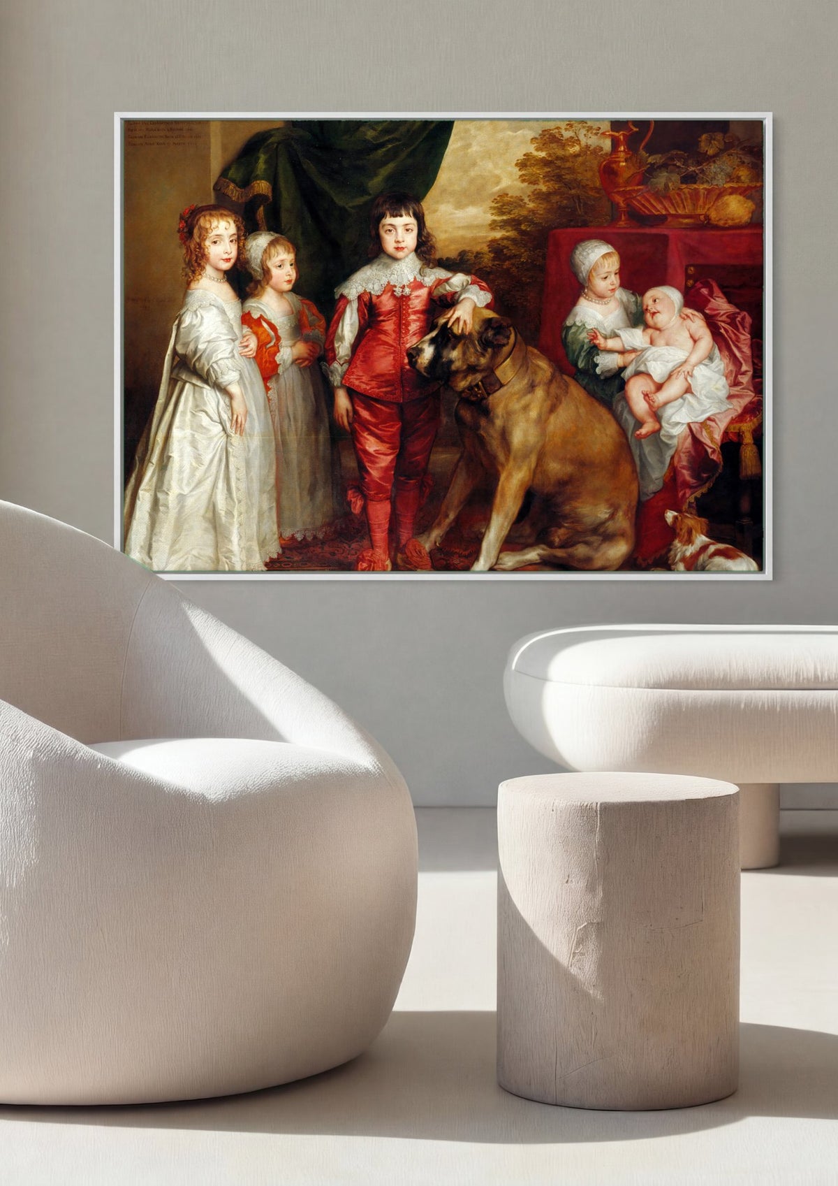 Quadro Decorativo Os Filhos de Carlos I - Van Dyck | quadro emoldurado na parede