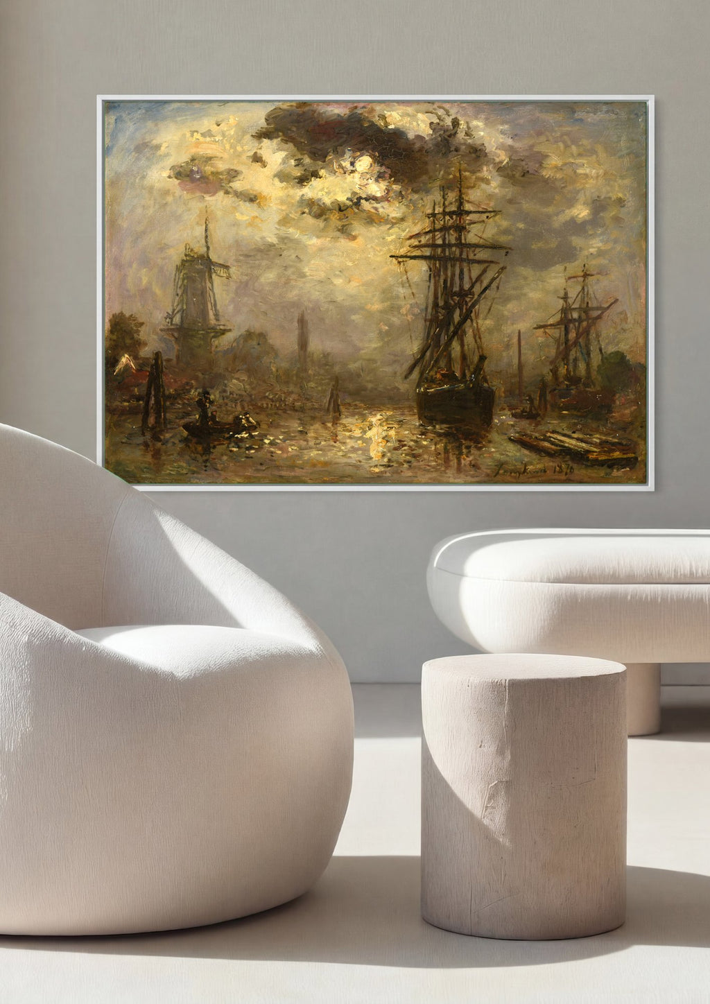 Quadro Decorativo Porto Holandês ao Anoitecer - Jongkind | quadro emoldurado na parede
