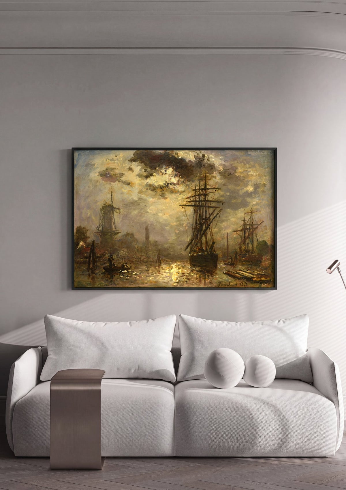 Quadro Decorativo Porto Holandês ao Anoitecer - Jongkind | quadro emoldurado na parede