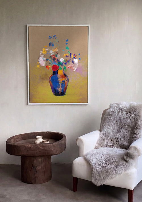 Quadro Decorativo 'Vaso com Flores Coloridas' - Odilon Redon | quadro emoldurado na parede