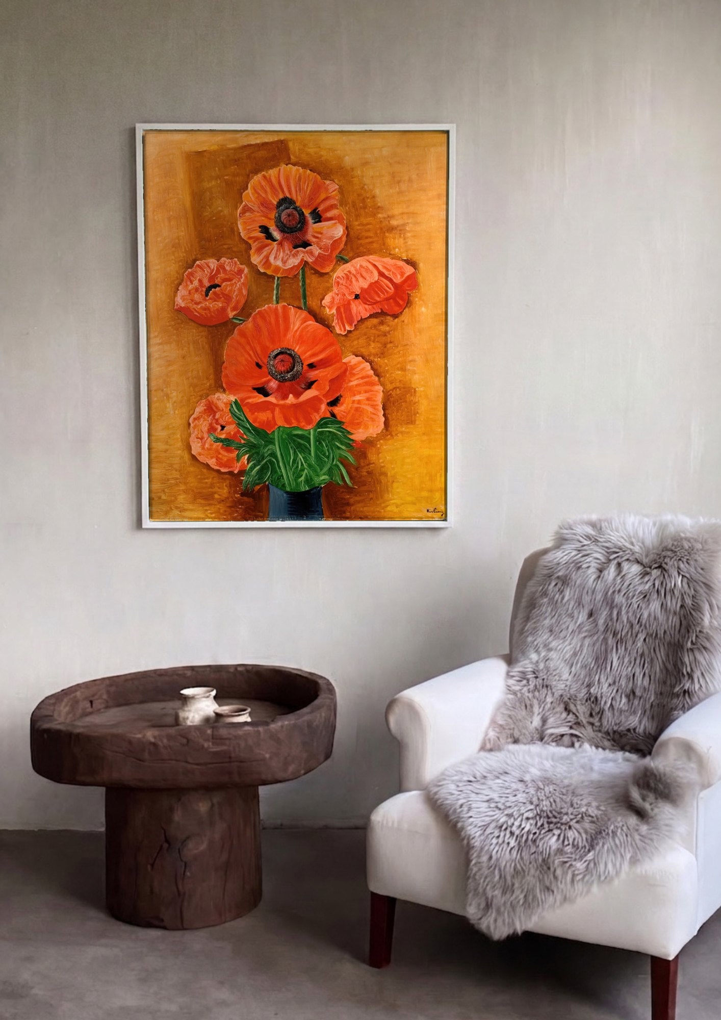 Quadro Decorativo Papoulas Vibrantes - Moïse Kisling | quadro emoldurado na parede