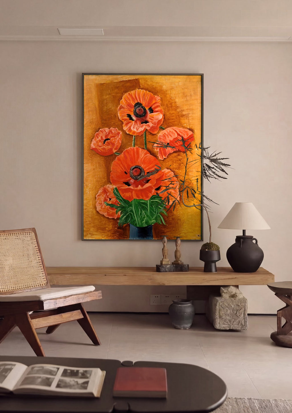 Quadro Decorativo Papoulas Vibrantes - Moïse Kisling | quadro emoldurado na parede