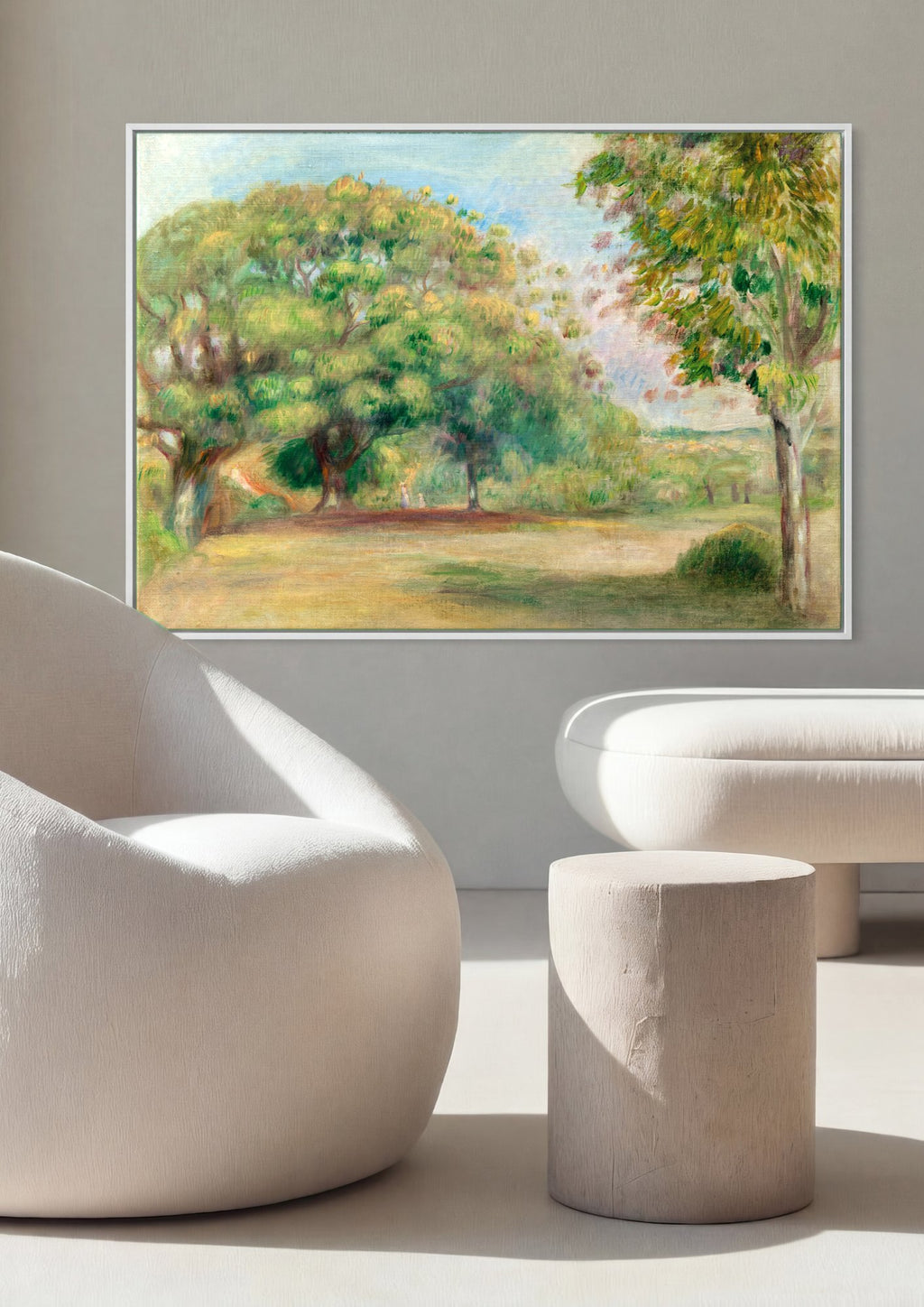 Quadro Decorativo Campo Arborizado - Renoir | quadro emoldurado na parede