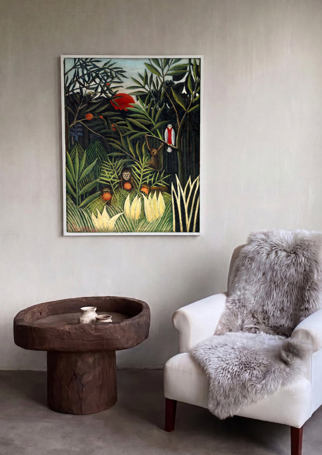 Quadro Decorativo A Selva Tropical - Henri Rousseau | quadro emoldurado na parede