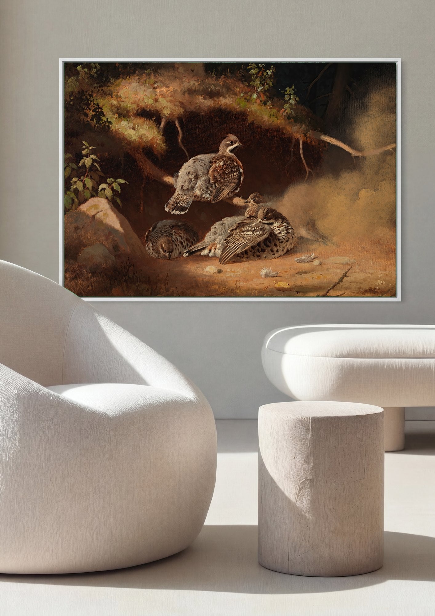 Quadro Decorativo Aves da Floresta - Ferdinand von Wright | quadro emoldurado na parede