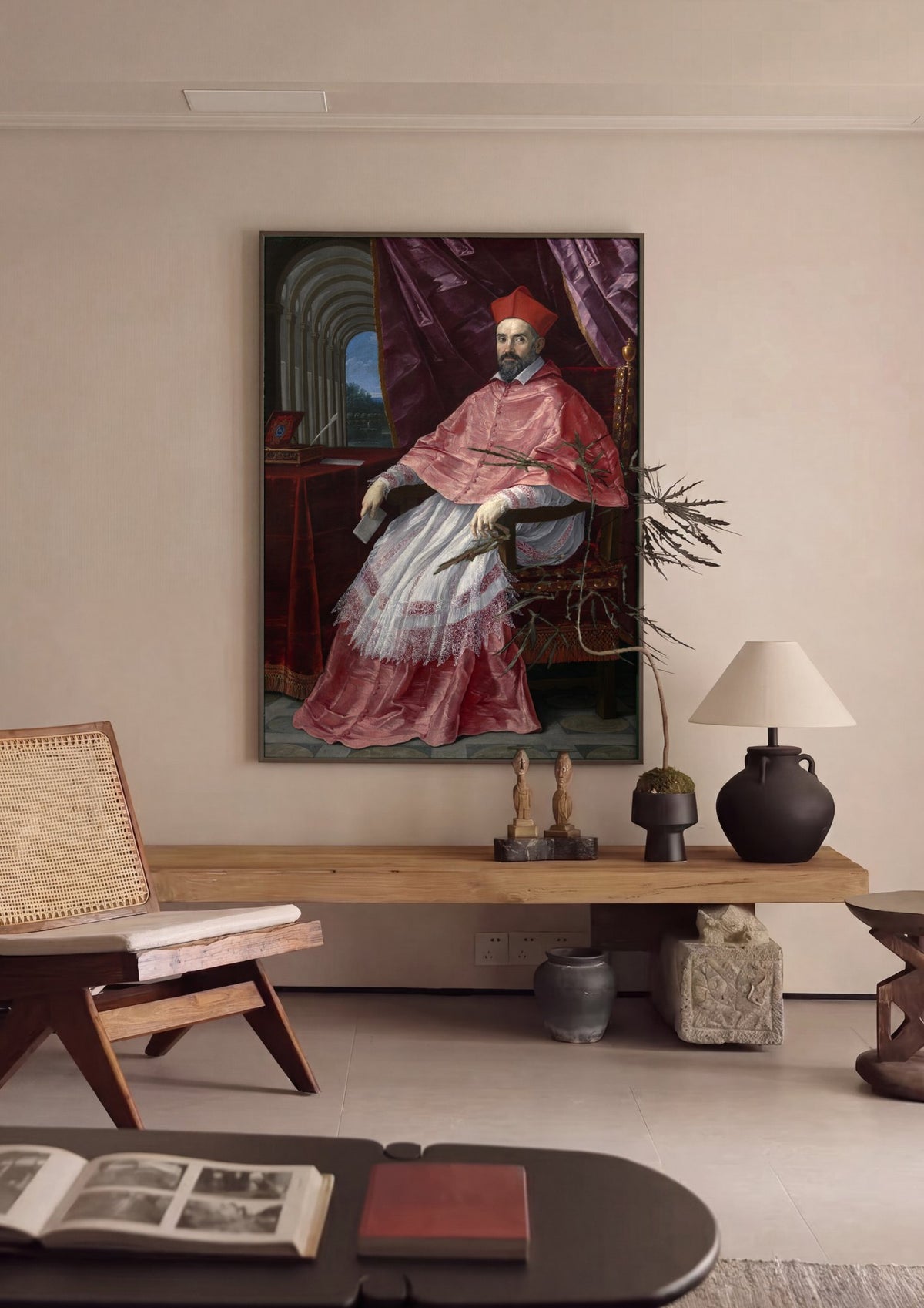 Quadro Decorativo Retrato de Cardeal - Guido Reni | quadro emoldurado na parede
