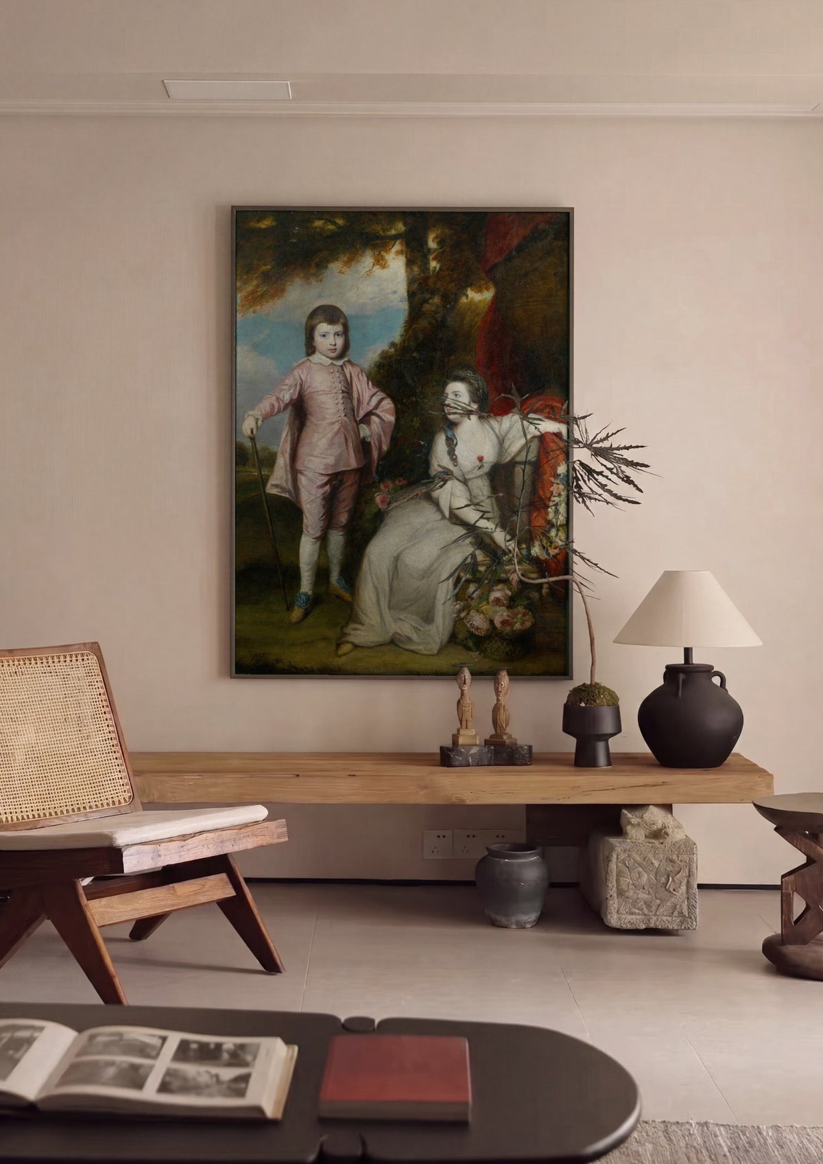 Quadro Decorativo Crianças com Flores - Sir Joshua Reynolds | quadro emoldurado na parede