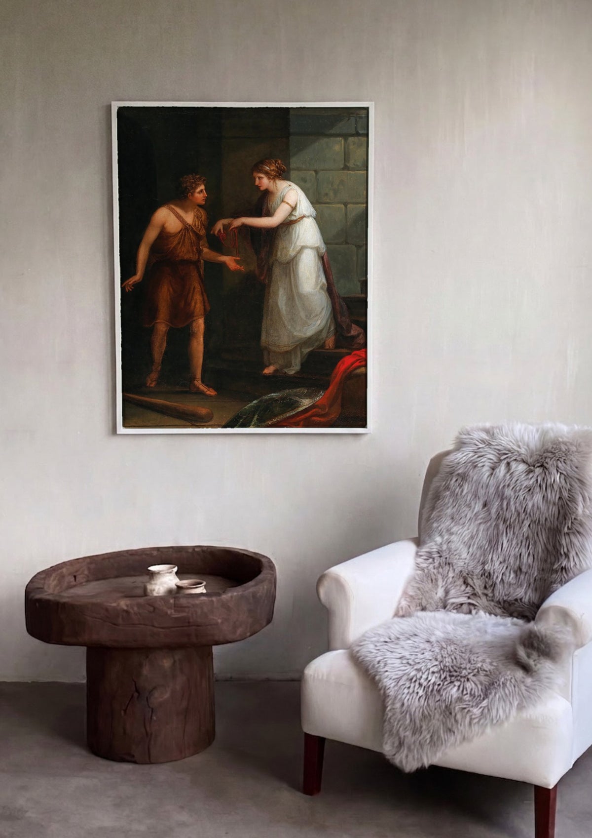 Quadro Decorativo Teseu e Ariadne - Angelica Kauffmann | quadro emoldurado na parede
