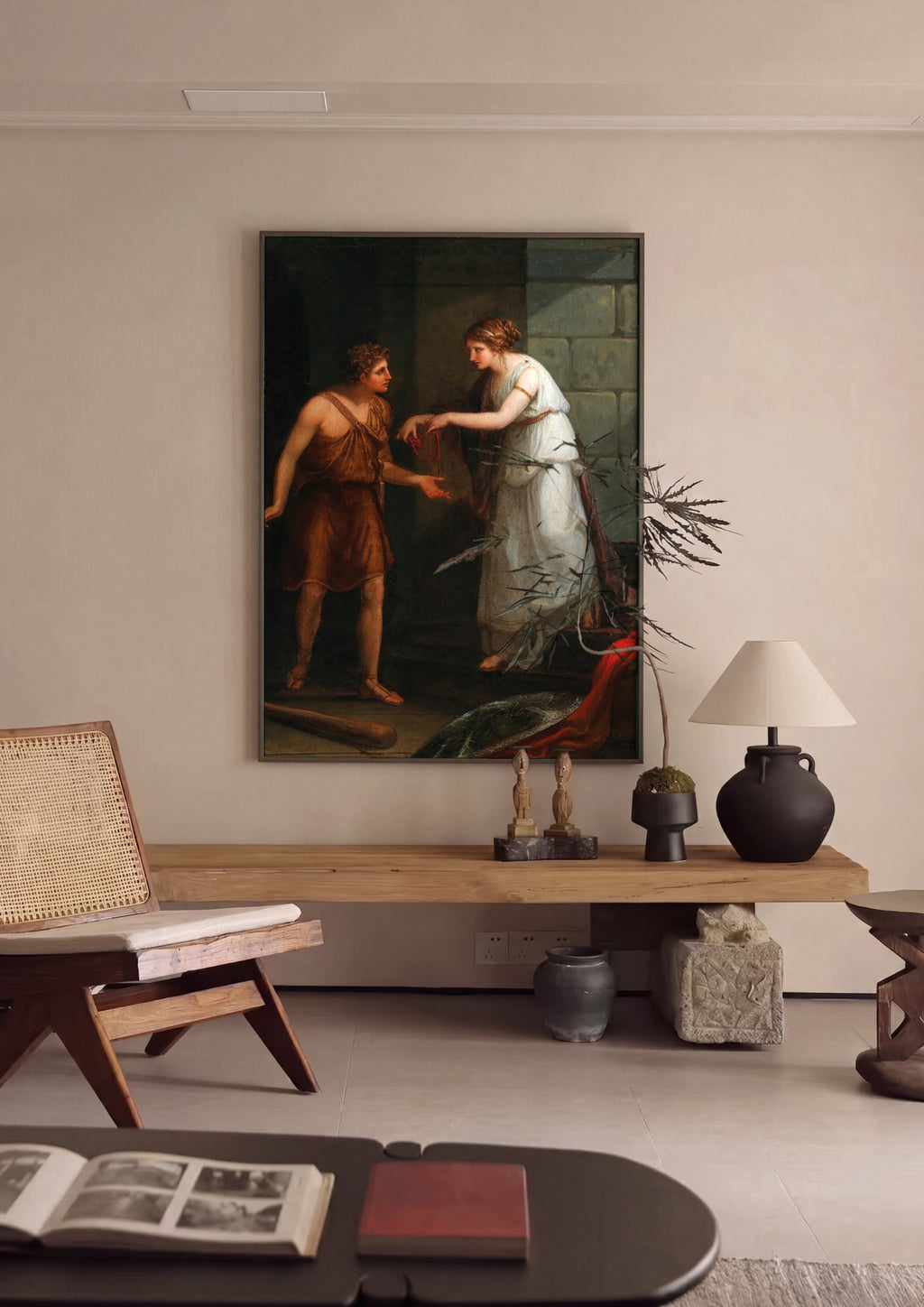 Quadro Decorativo Teseu e Ariadne - Angelica Kauffmann | quadro emoldurado na parede