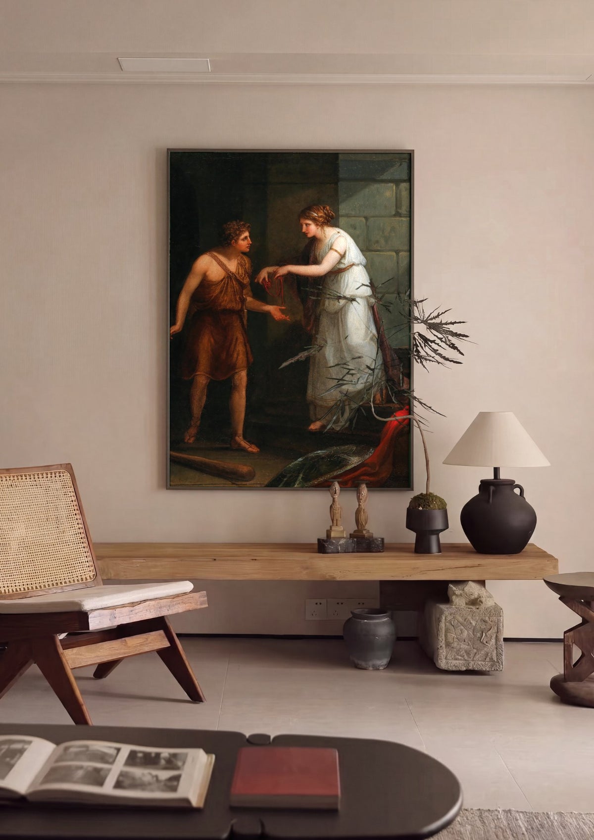 Quadro Decorativo Teseu e Ariadne - Angelica Kauffmann | quadro emoldurado na parede