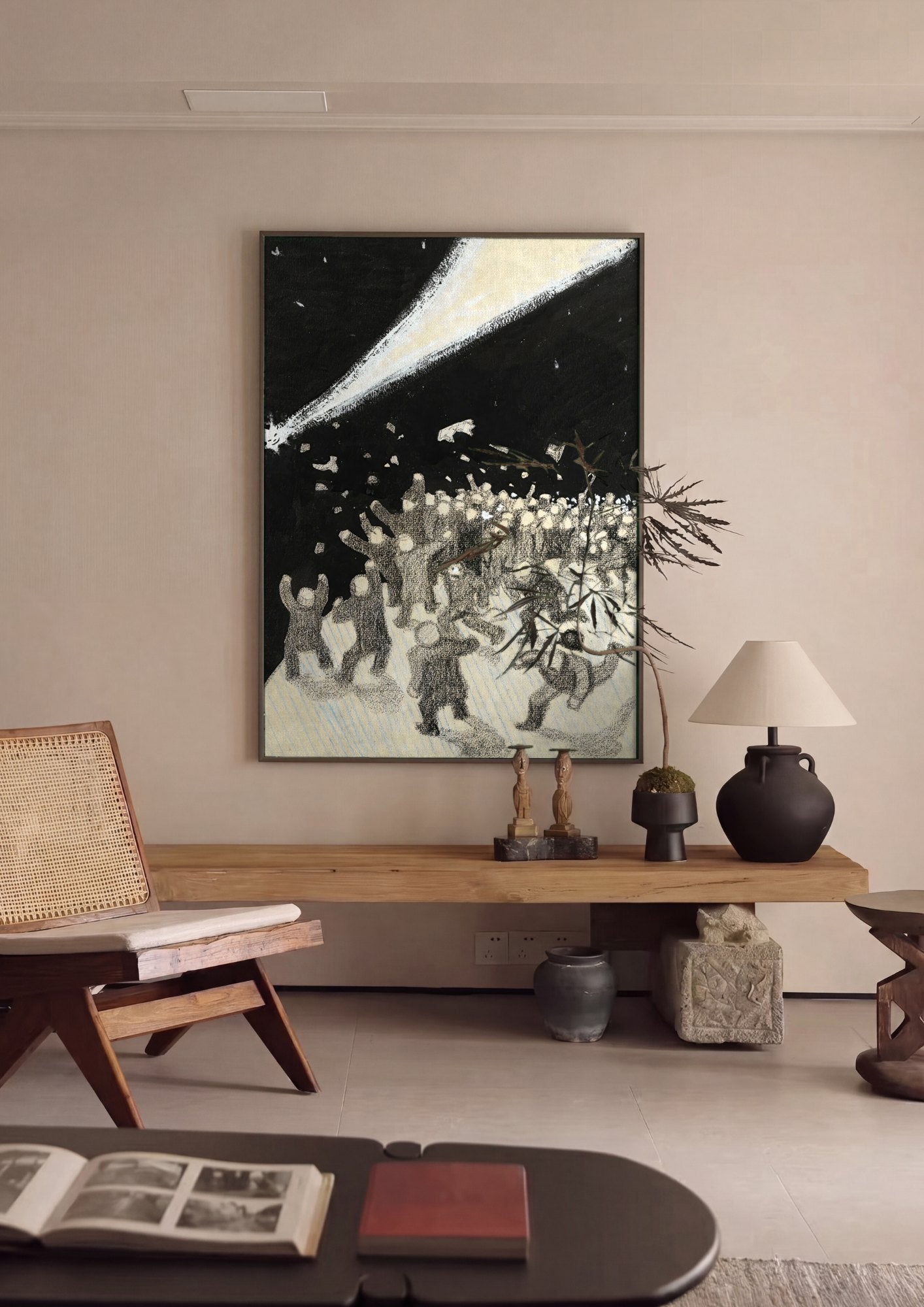 Quadro Decorativo Cometa e Multidão - Artista Desconhecido | quadro emoldurado na parede