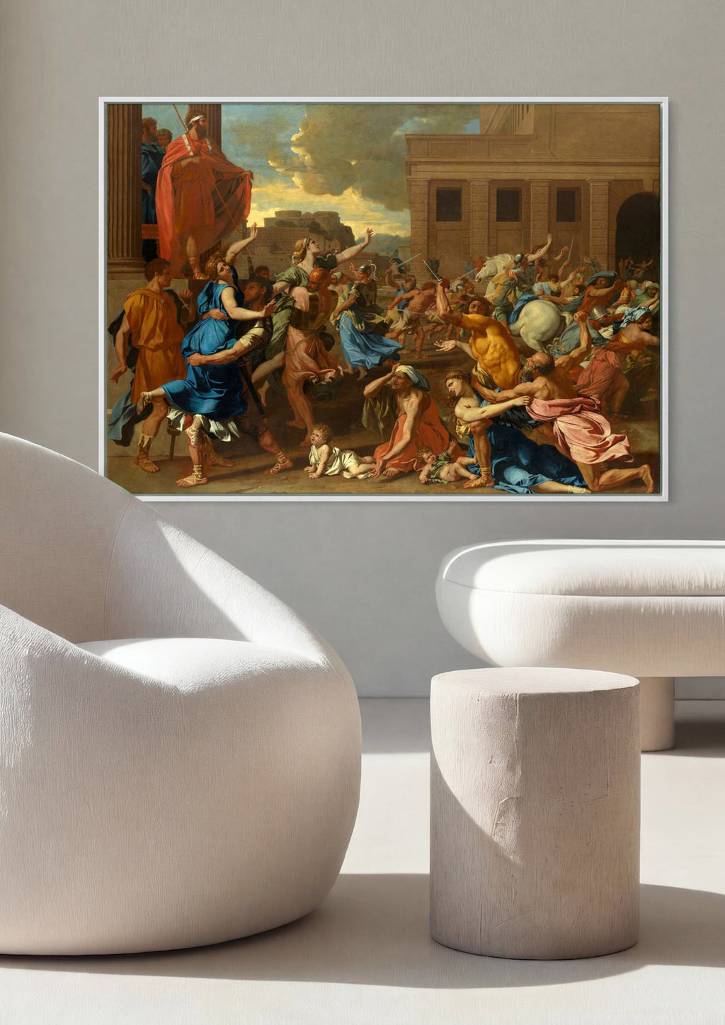 Quadro Decorativo O Rapto das Sabinas - Nicolas Poussin | quadro emoldurado na parede