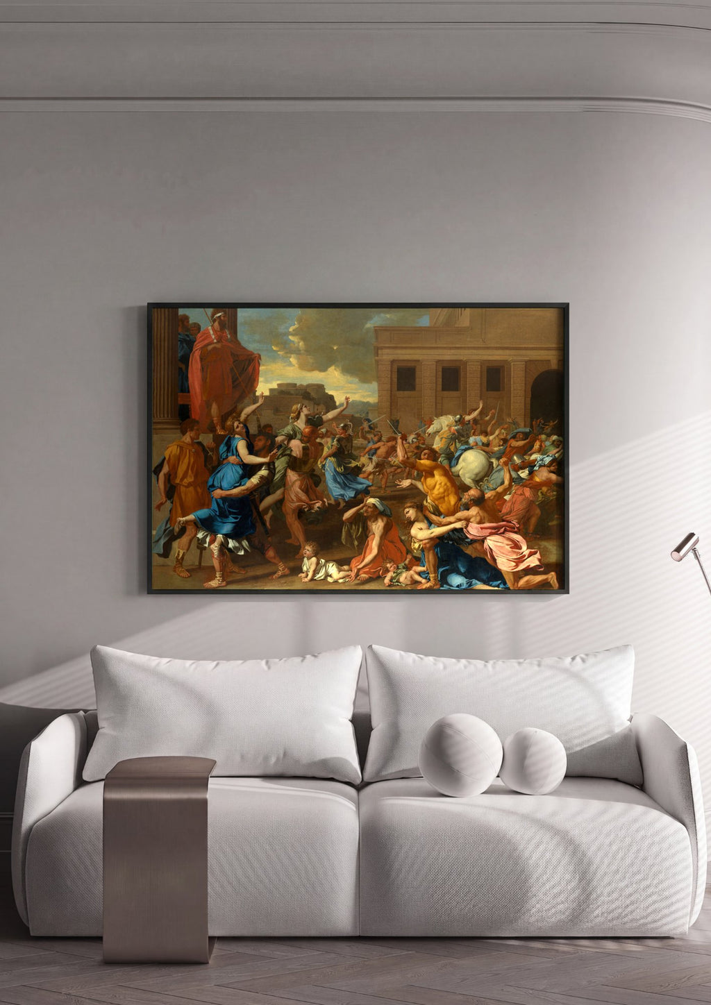 Quadro Decorativo O Rapto das Sabinas - Nicolas Poussin | quadro emoldurado na parede