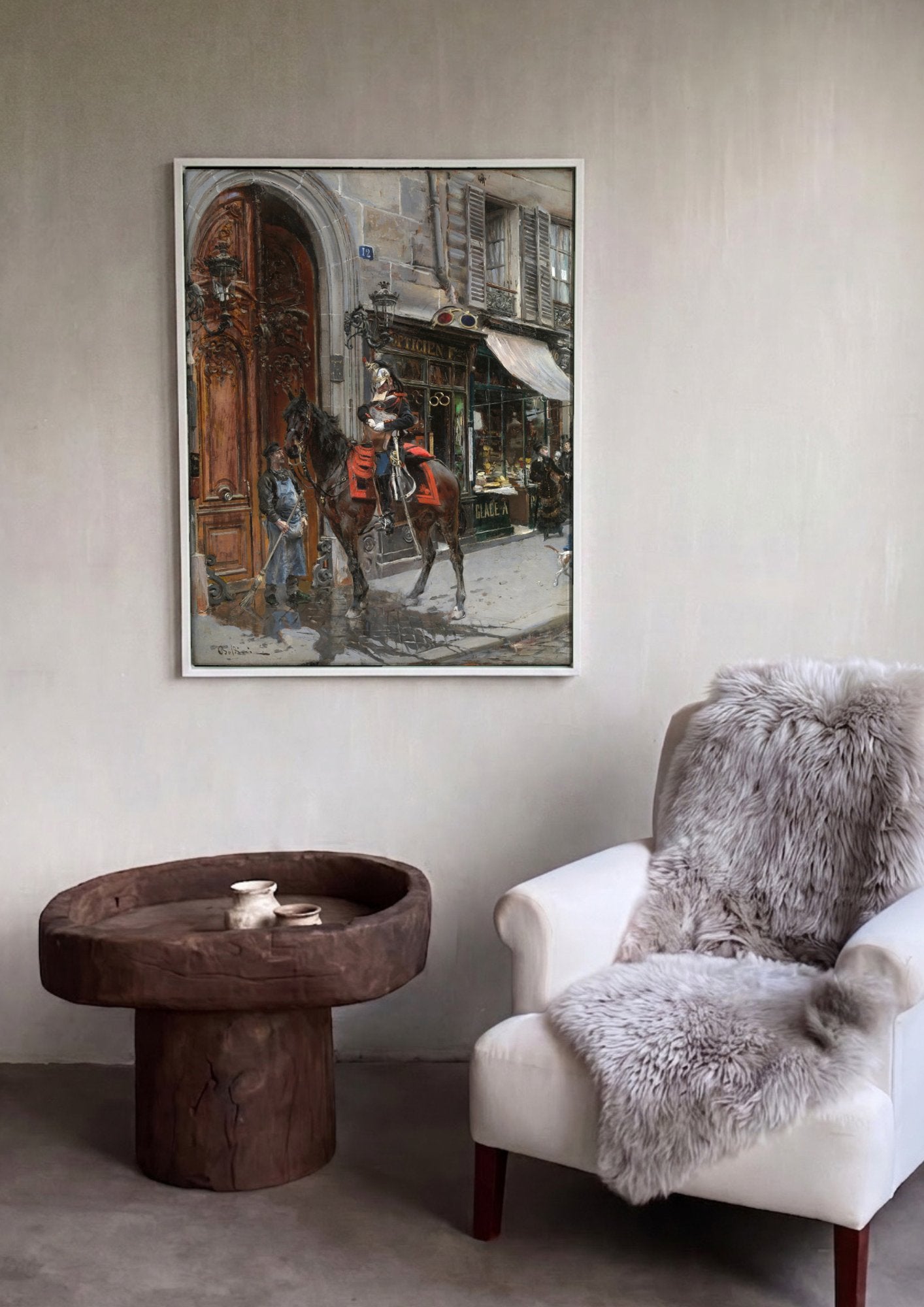Quadro Decorativo 'A Cavalaria' - Giovanni Boldini em ambiente decorado