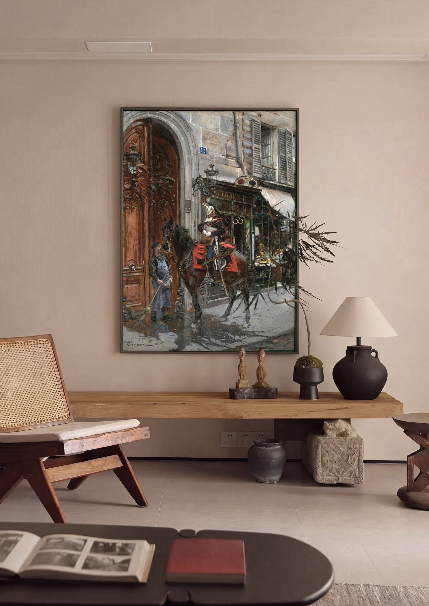 Quadro Decorativo 'A Cavalaria' - Giovanni Boldini em ambiente decorado