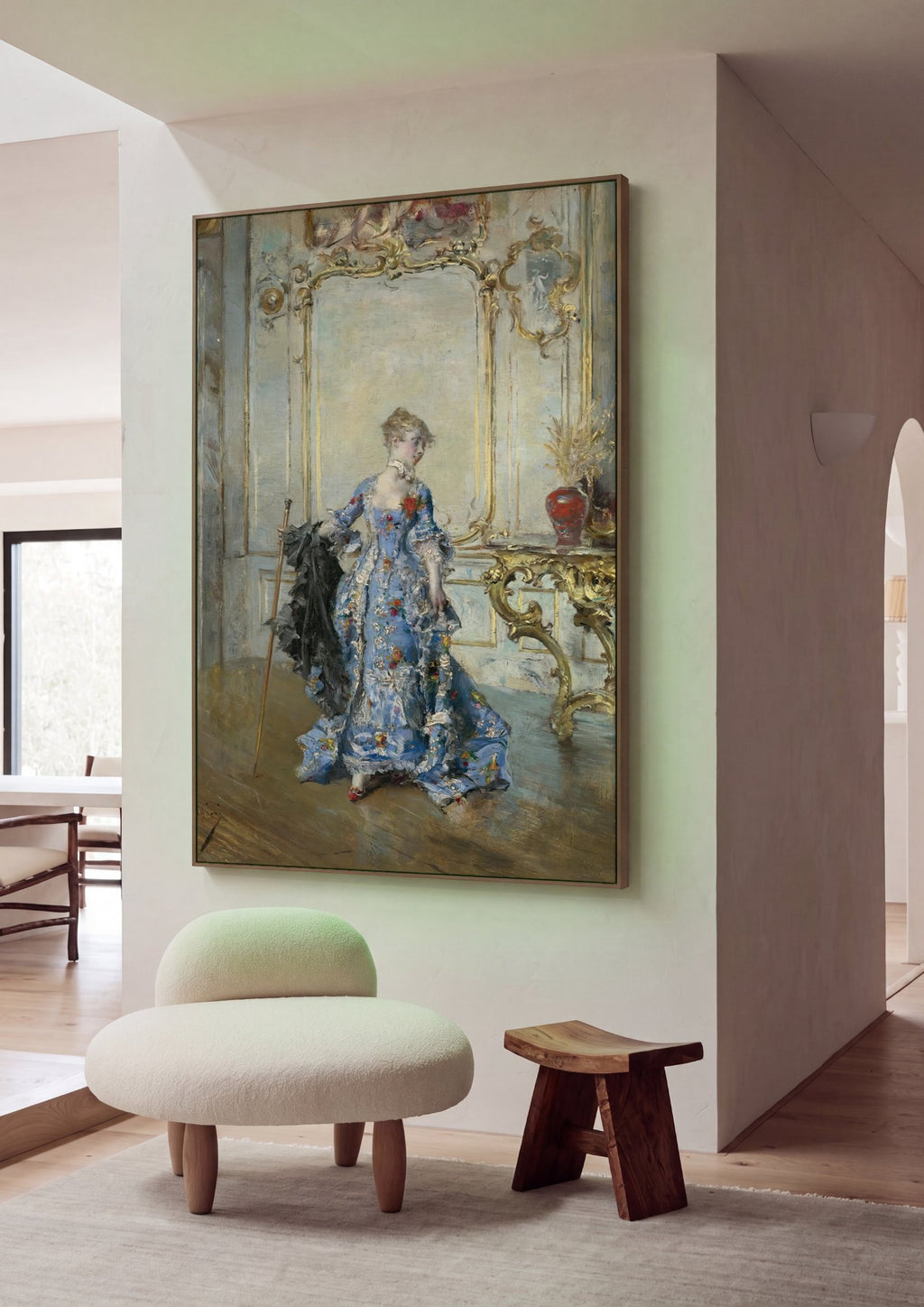Quadro Decorativo A Dama Azul - Giovanni Boldini em ambiente decorado
