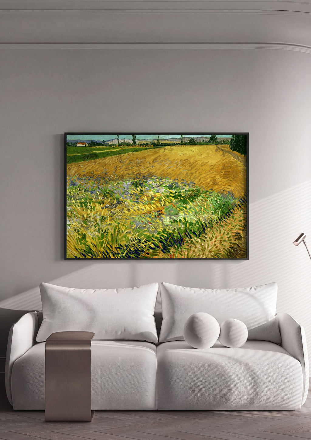 Quadro Decorativo Campo de Trigo com Ceifeiro - Van Gogh | quadro emoldurado na parede