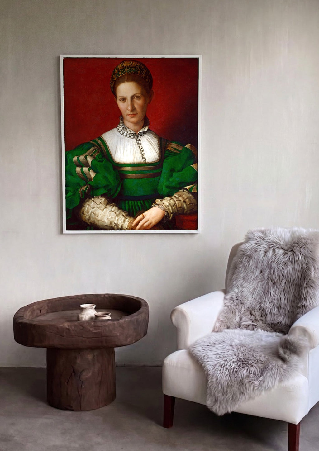 Quadro Decorativo Retrato de Dama - Bronzino | quadro emoldurado na parede