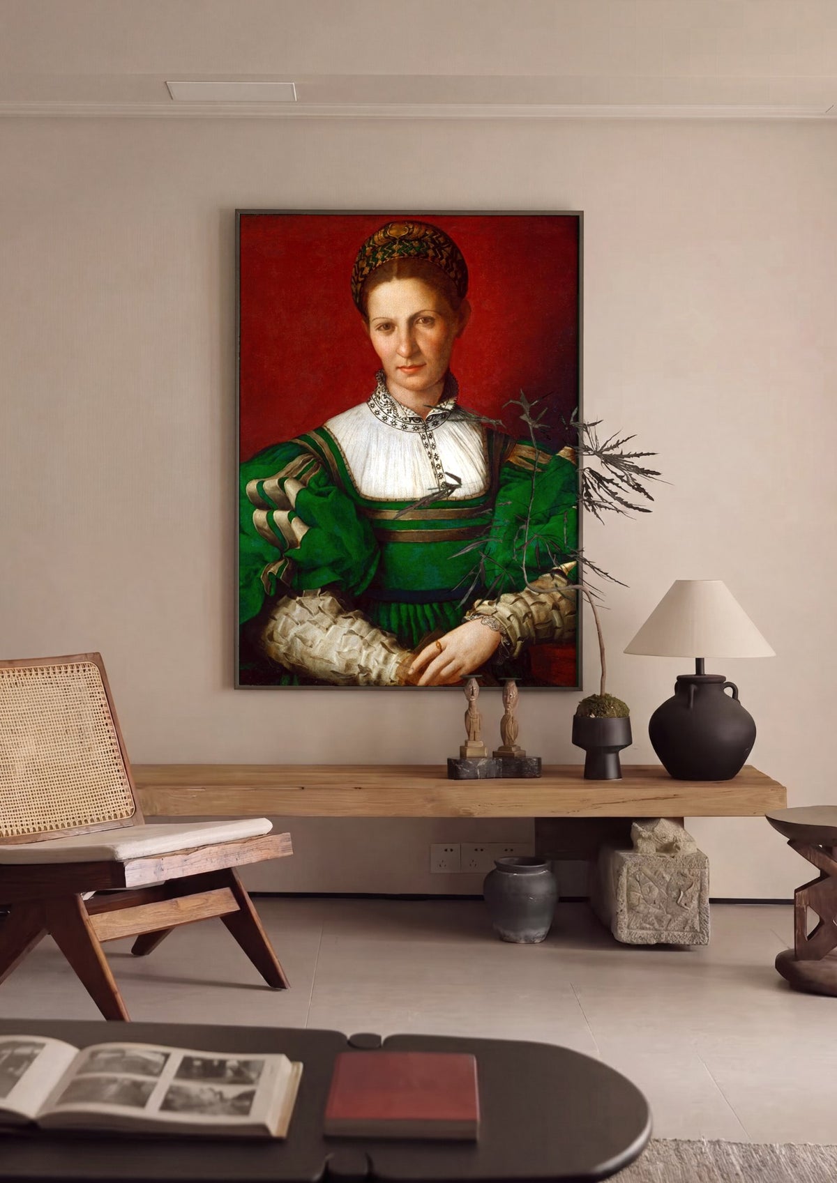 Quadro Decorativo Retrato de Dama - Bronzino | quadro emoldurado na parede