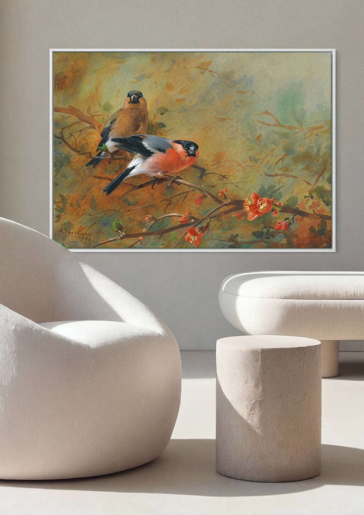 Quadro Decorativo Pássaros em Flor - Archibald Thorburn | quadro emoldurado na parede