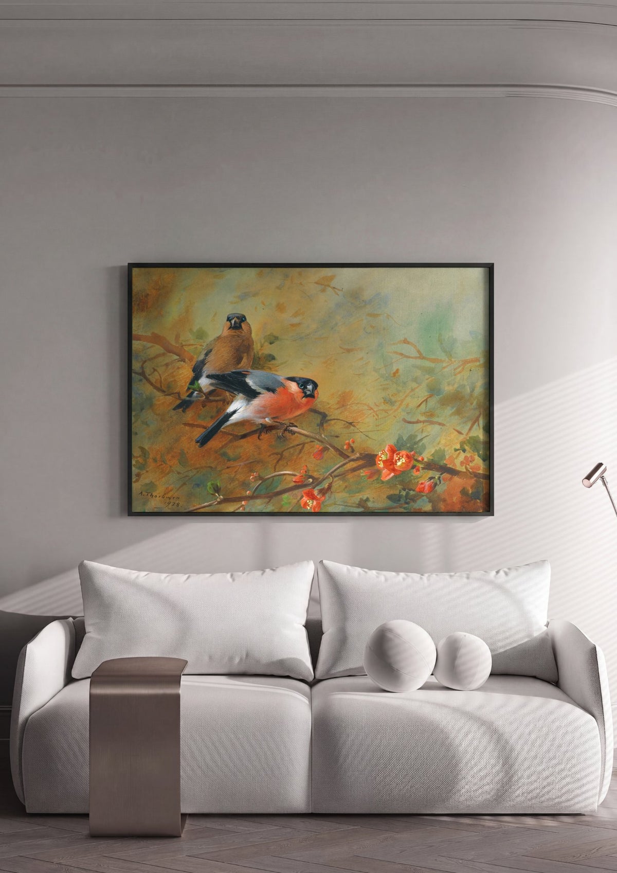 Quadro Decorativo Pássaros em Flor - Archibald Thorburn | quadro emoldurado na parede