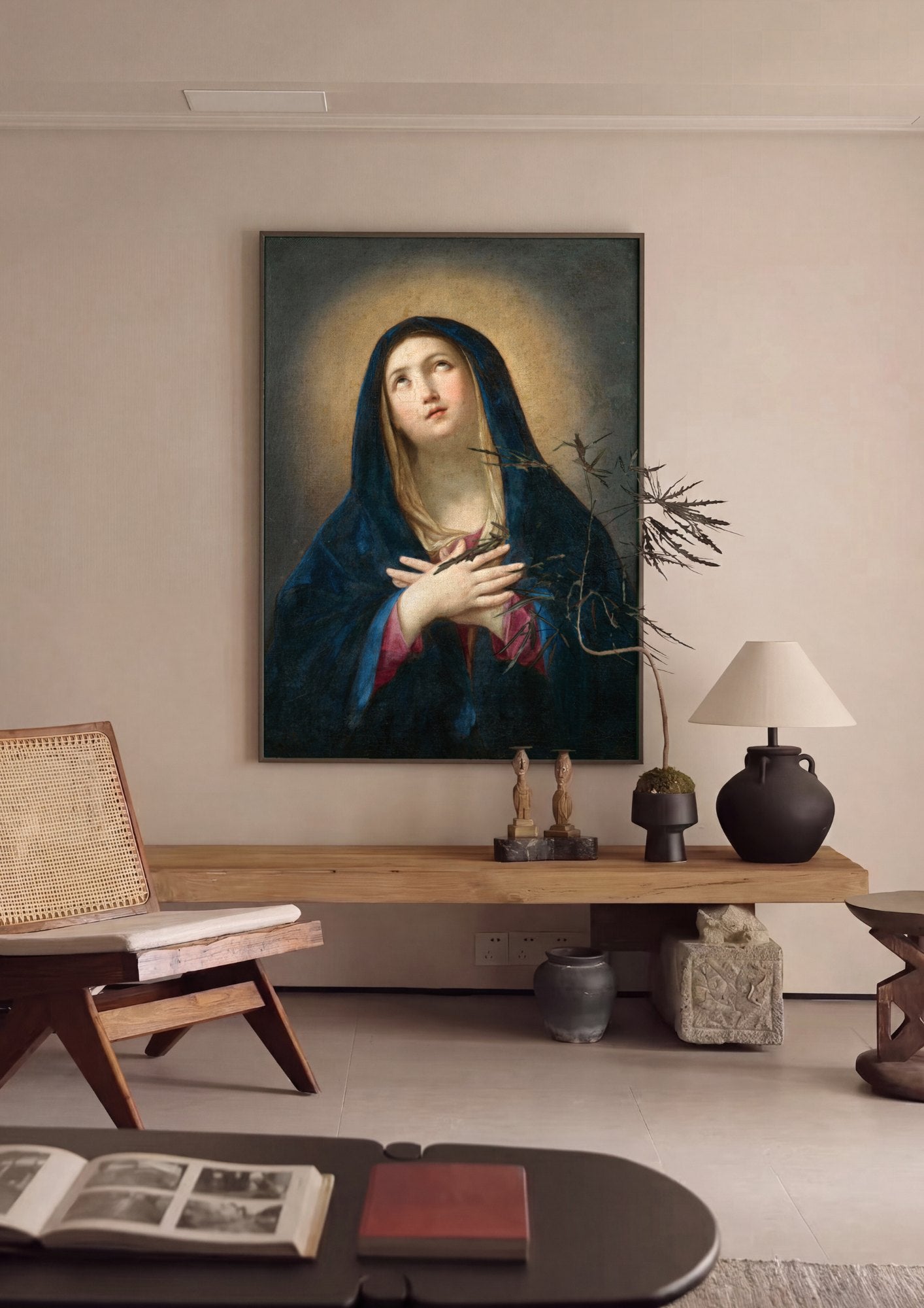 Quadro Decorativo A Virgem em Oração - Guido Reni | quadro emoldurado na parede