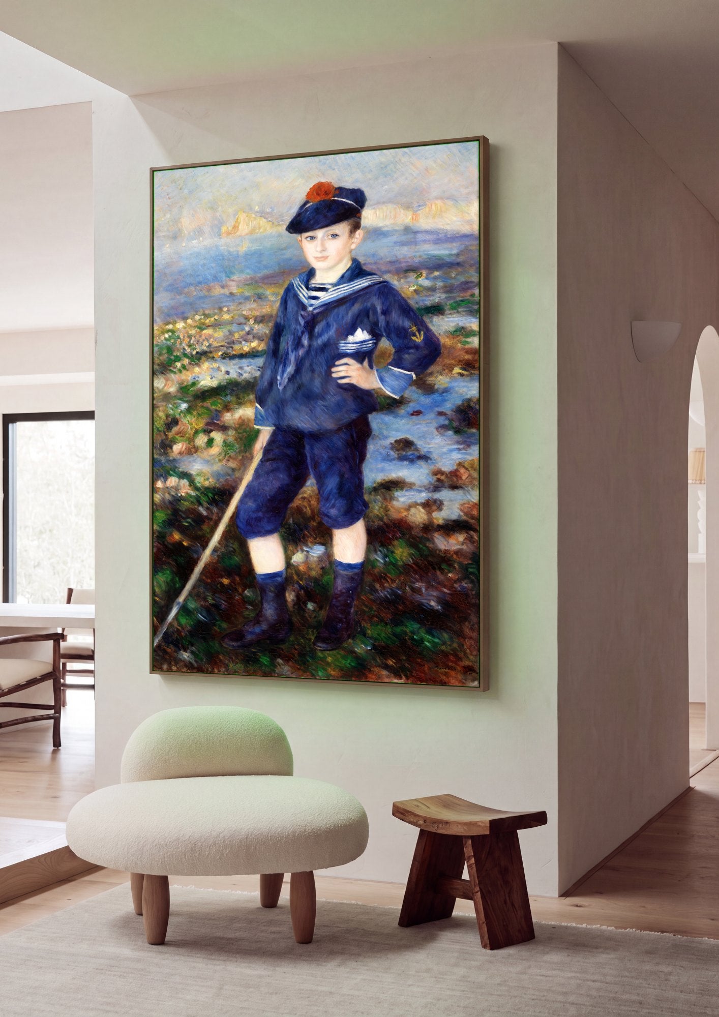 Quadro Decorativo Criança na Praia - Renoir | quadro emoldurado na parede