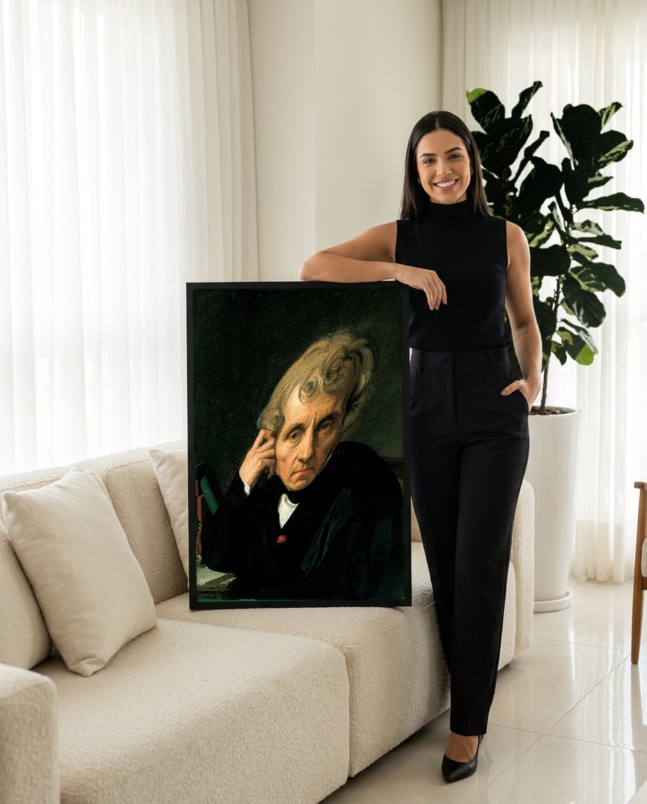 Quadro Decorativo Retrato de Cherubini - Ingres com modelo em ambiente