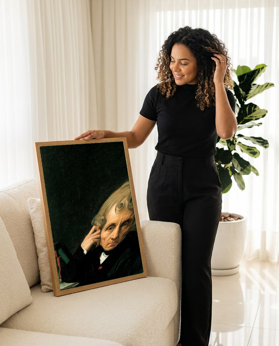 Quadro Decorativo Retrato de Cherubini - Ingres com modelo em ambiente