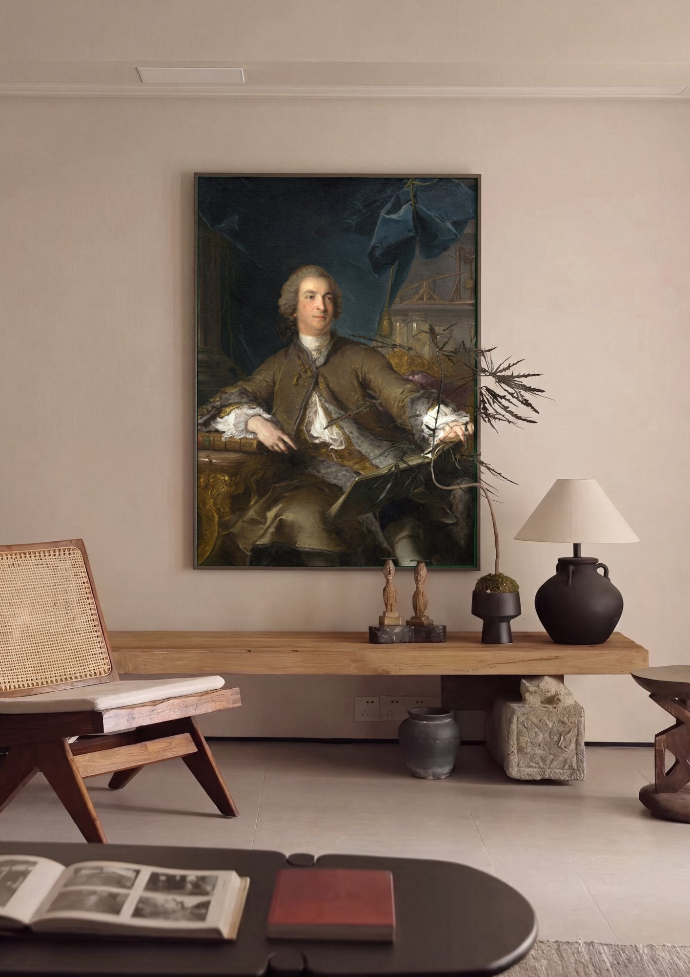 Quadro Decorativo Retrato de Joseph II - Jean Marc Nattier em ambiente decorado