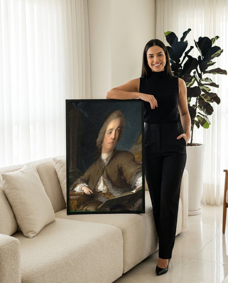 Quadro Decorativo Retrato de Joseph II - Jean Marc Nattier com modelo em ambiente