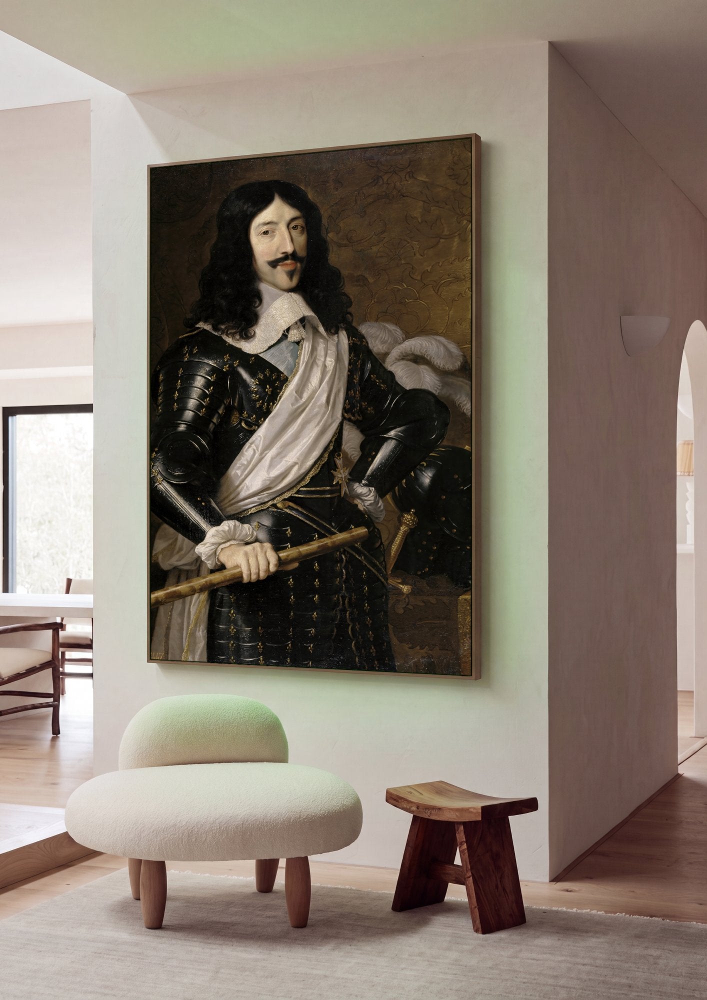 Quadro Decorativo Retrato de Luís XIII - Philippe de Champaigne em ambiente decorado
