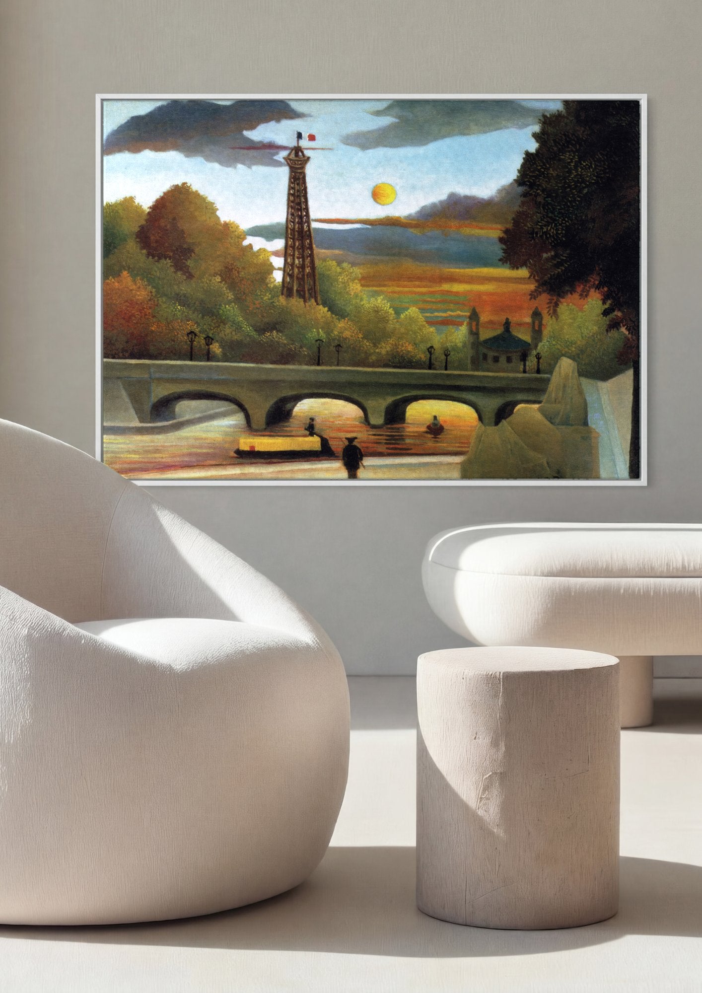 Quadro Decorativo A Torre Eiffel - Henri Rousseau em ambiente decorado