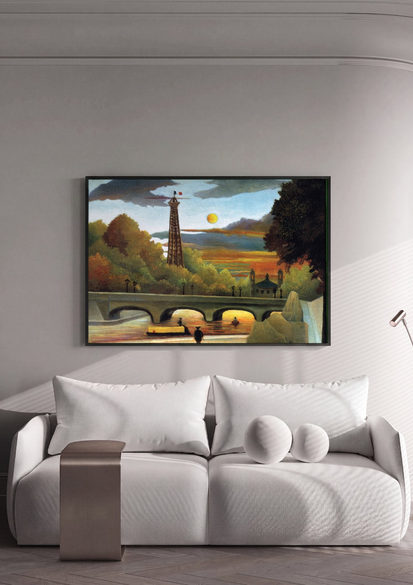 Quadro Decorativo A Torre Eiffel - Henri Rousseau em ambiente decorado