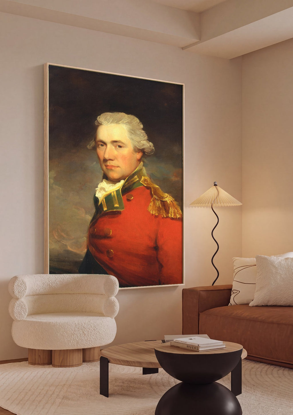 Quadro Decorativo Retrato de um Oficial - John Hoppner em ambiente decorado