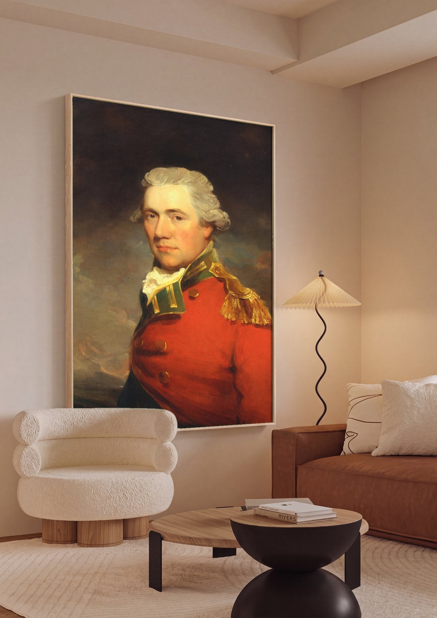 Quadro Decorativo Retrato de um Oficial - John Hoppner em ambiente decorado