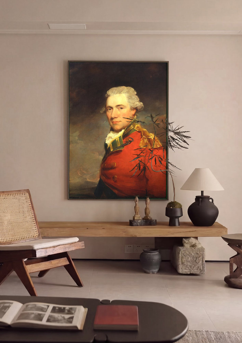 Quadro Decorativo Retrato de um Oficial - John Hoppner em ambiente decorado