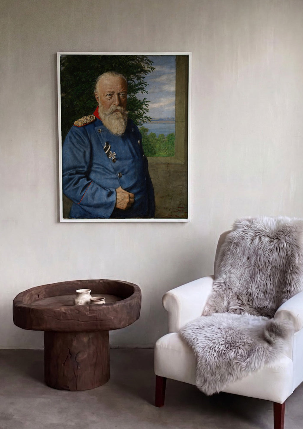 Quadro Decorativo Retrato de um Oficial - Hans Thoma em ambiente decorado