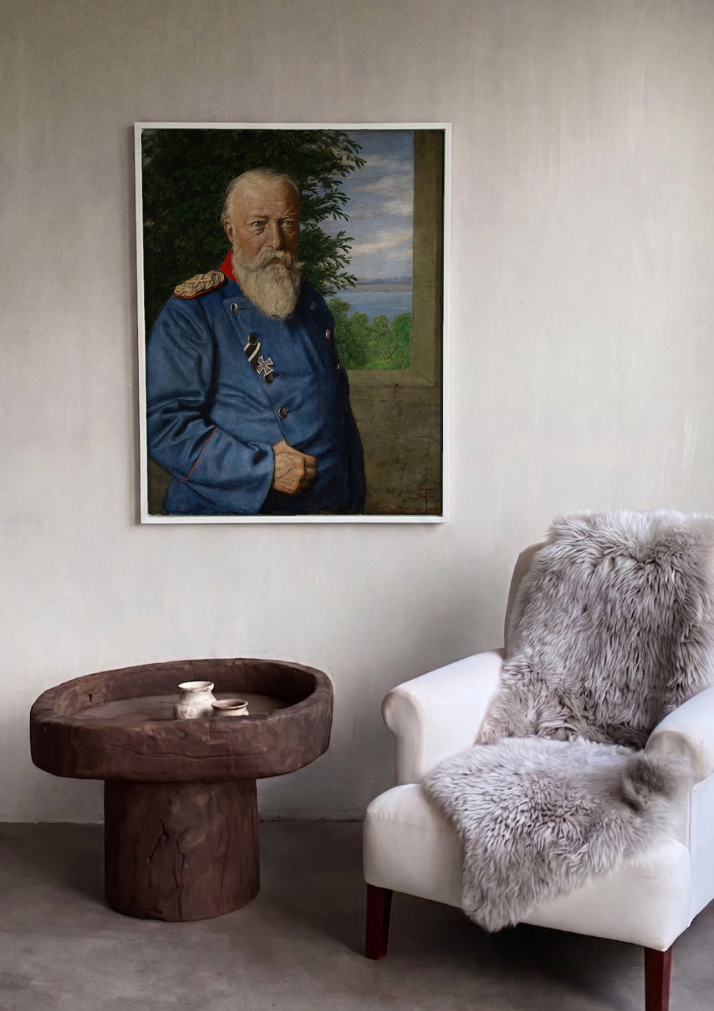 Quadro Decorativo Retrato de um Oficial - Hans Thoma em ambiente decorado