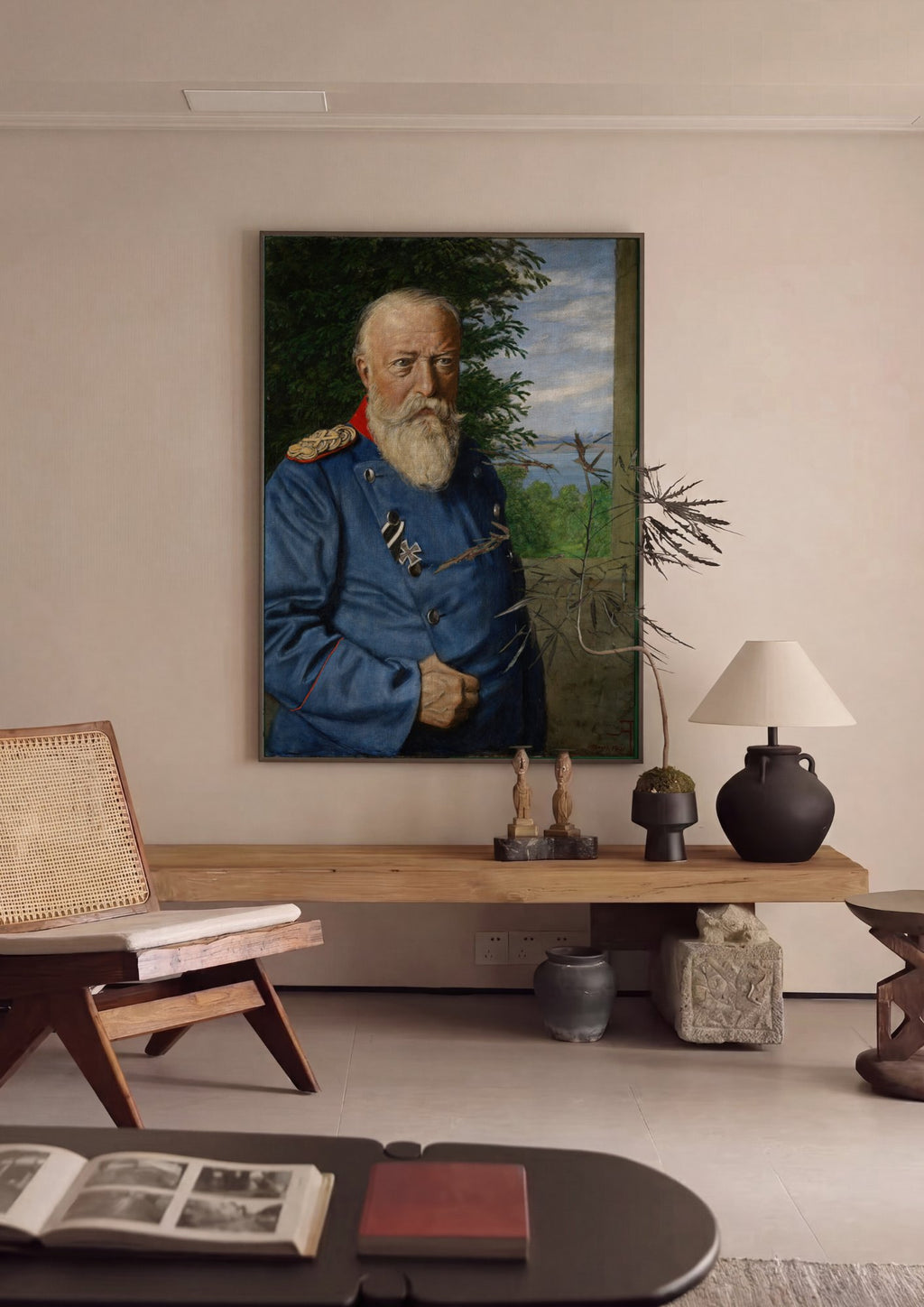 Quadro Decorativo Retrato de um Oficial - Hans Thoma em ambiente decorado