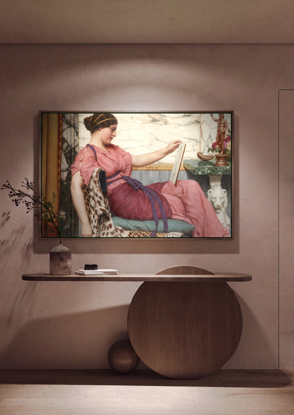 Quadro Decorativo A Leitura - John William Godward em ambiente decorado