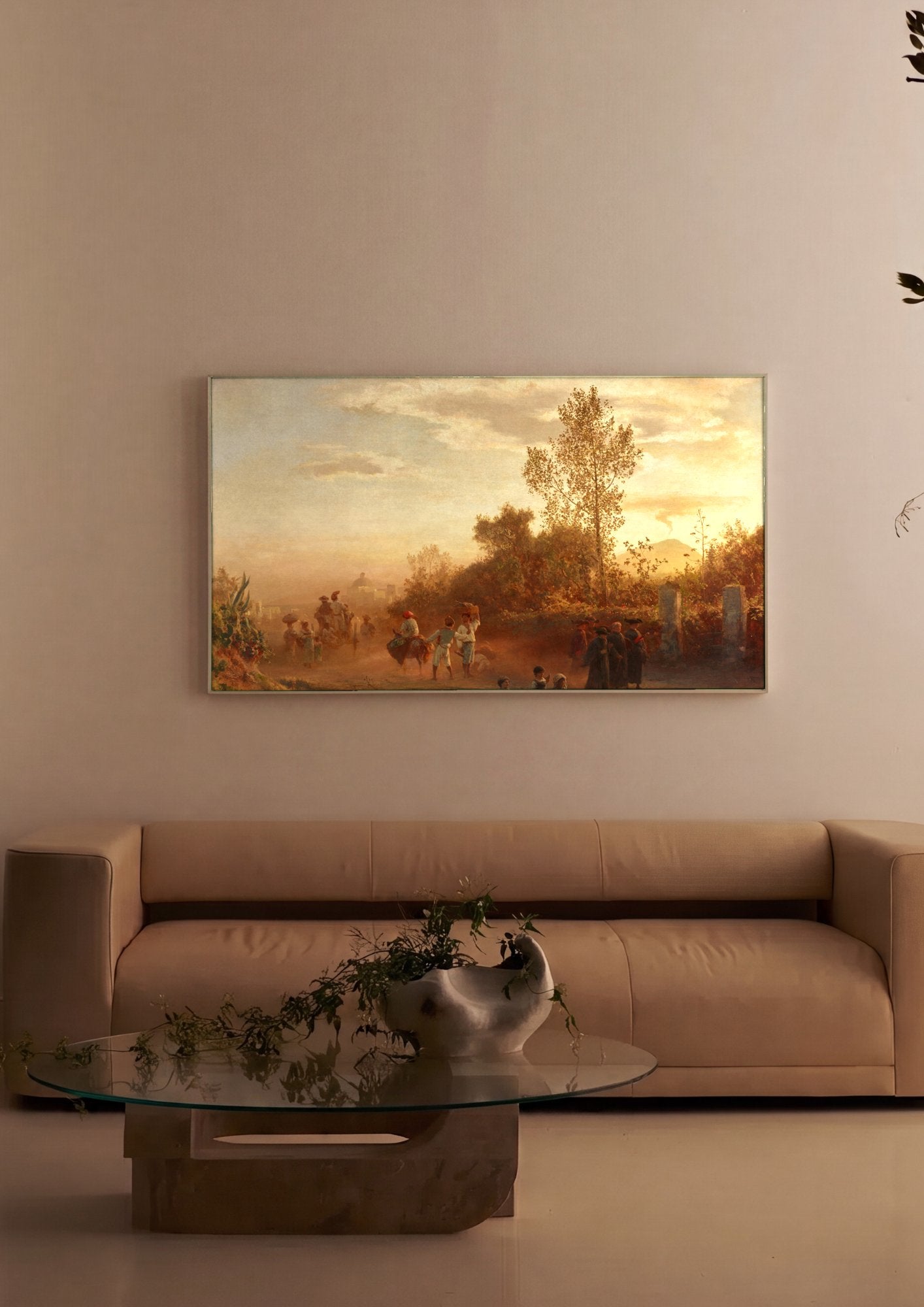 Quadro Decorativo Cena Campestre Italiana - Achenbach em ambiente decorado