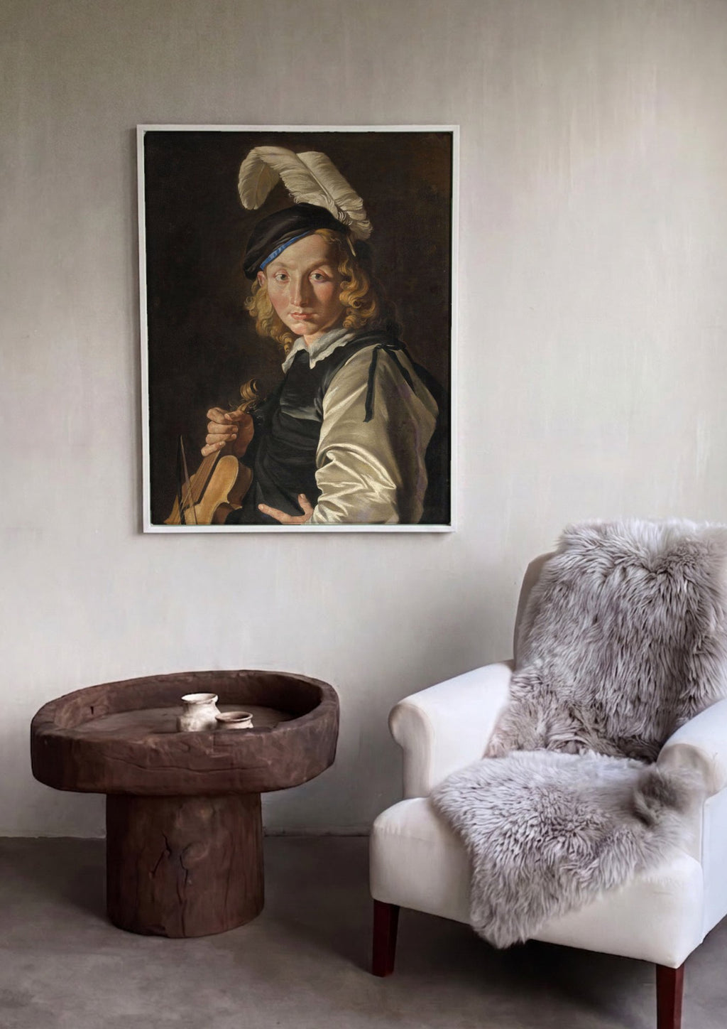 Quadro Decorativo Jovem Músico - Matthias Stomer em ambiente decorado