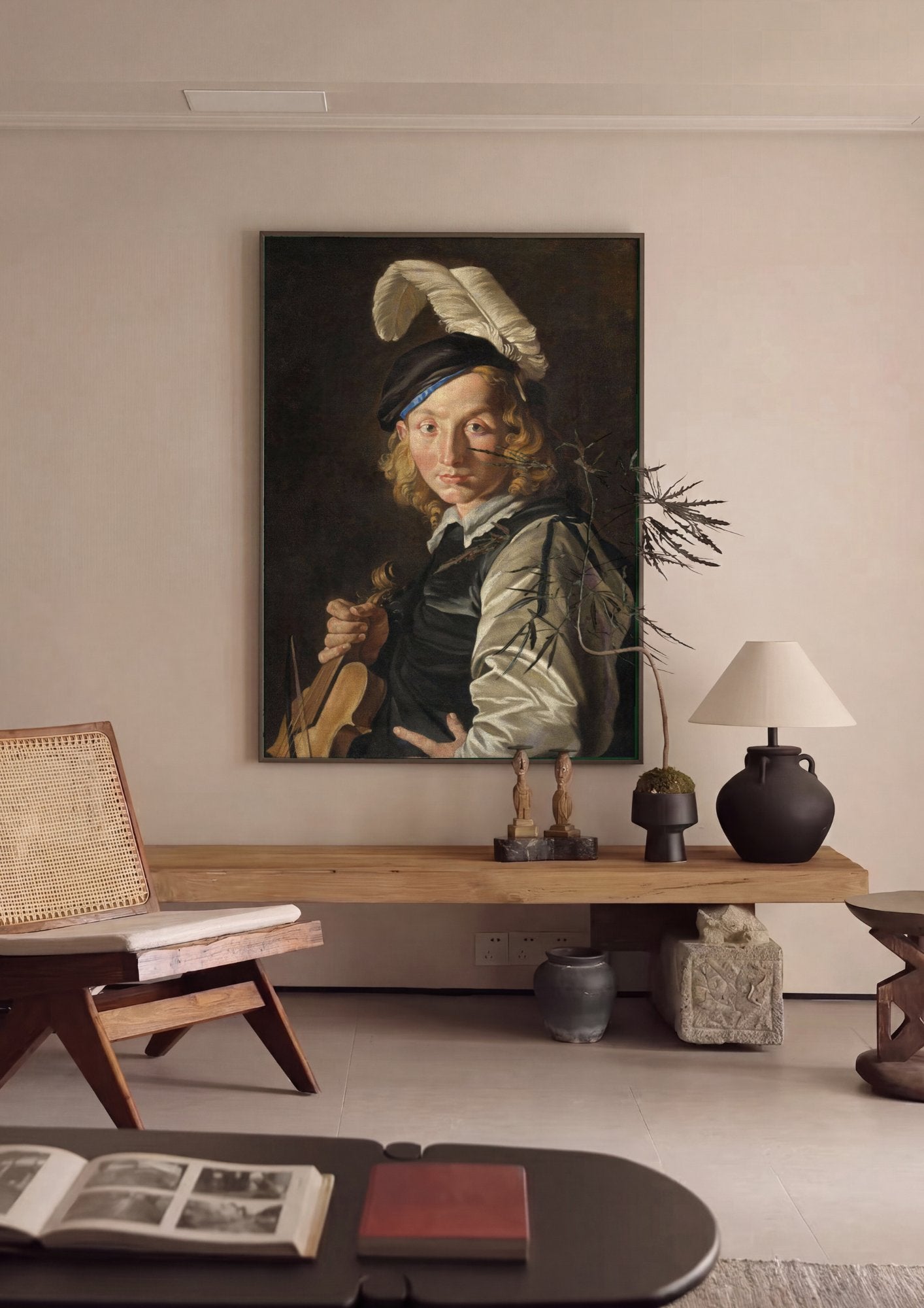 Quadro Decorativo Jovem Músico - Matthias Stomer em ambiente decorado